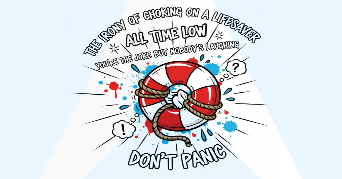 Makna Lagu All Time Low - The Irony of Choking on a Lifesaver