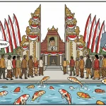 Kartun lucu ziarah makam bung karno blitar dan ikan koi raksasa