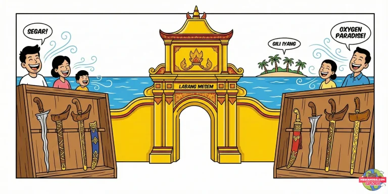 Kartun lucu suasana keraton sumenep dan makanan kaldu kokot